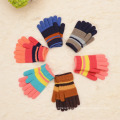 Fashion Kids Cheap Promotional Knitted Winter Striped Gloves